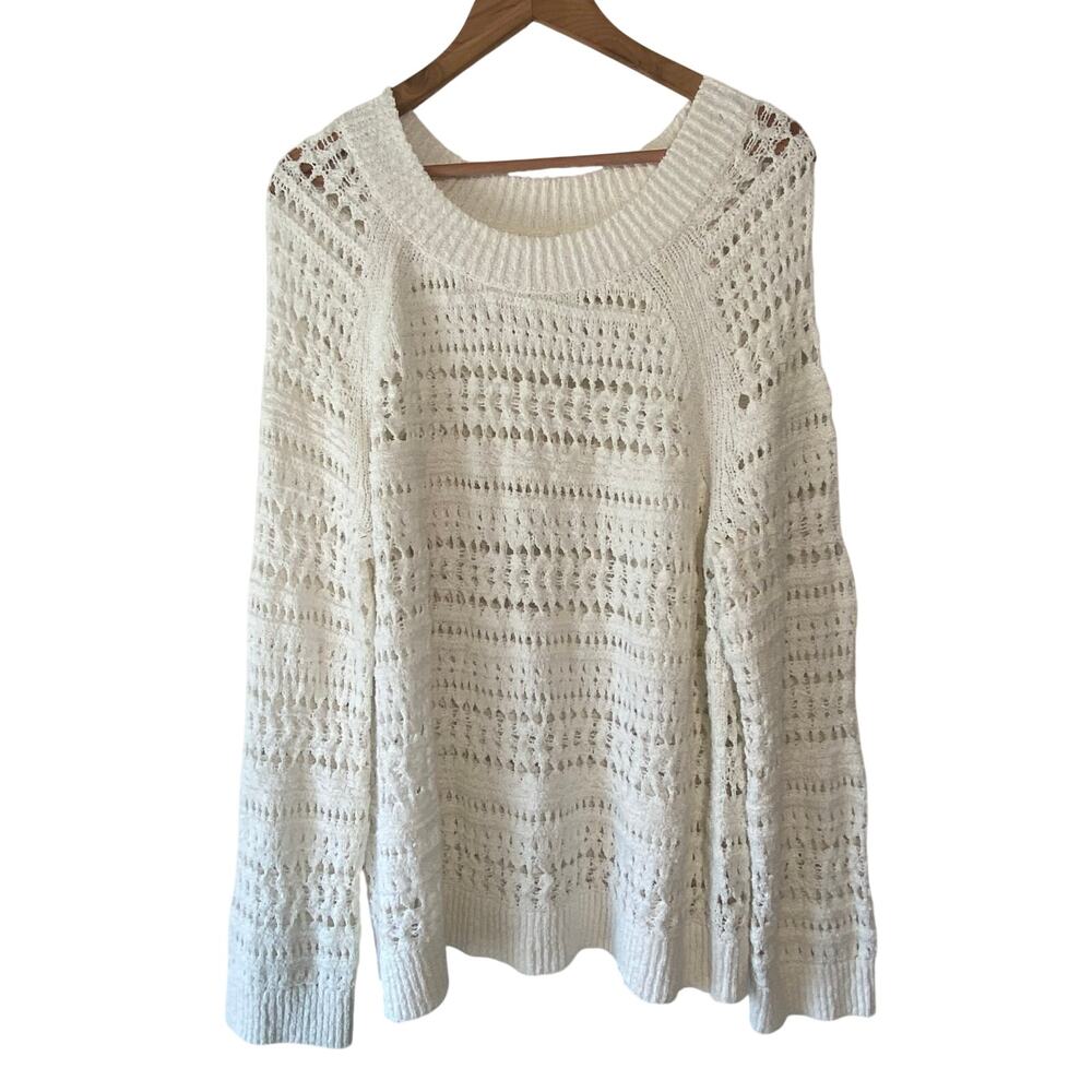 Lou &‎ Grey Woman’s Cream Crochet Sweater SZ L
Casual Slouchy Boho Oversized